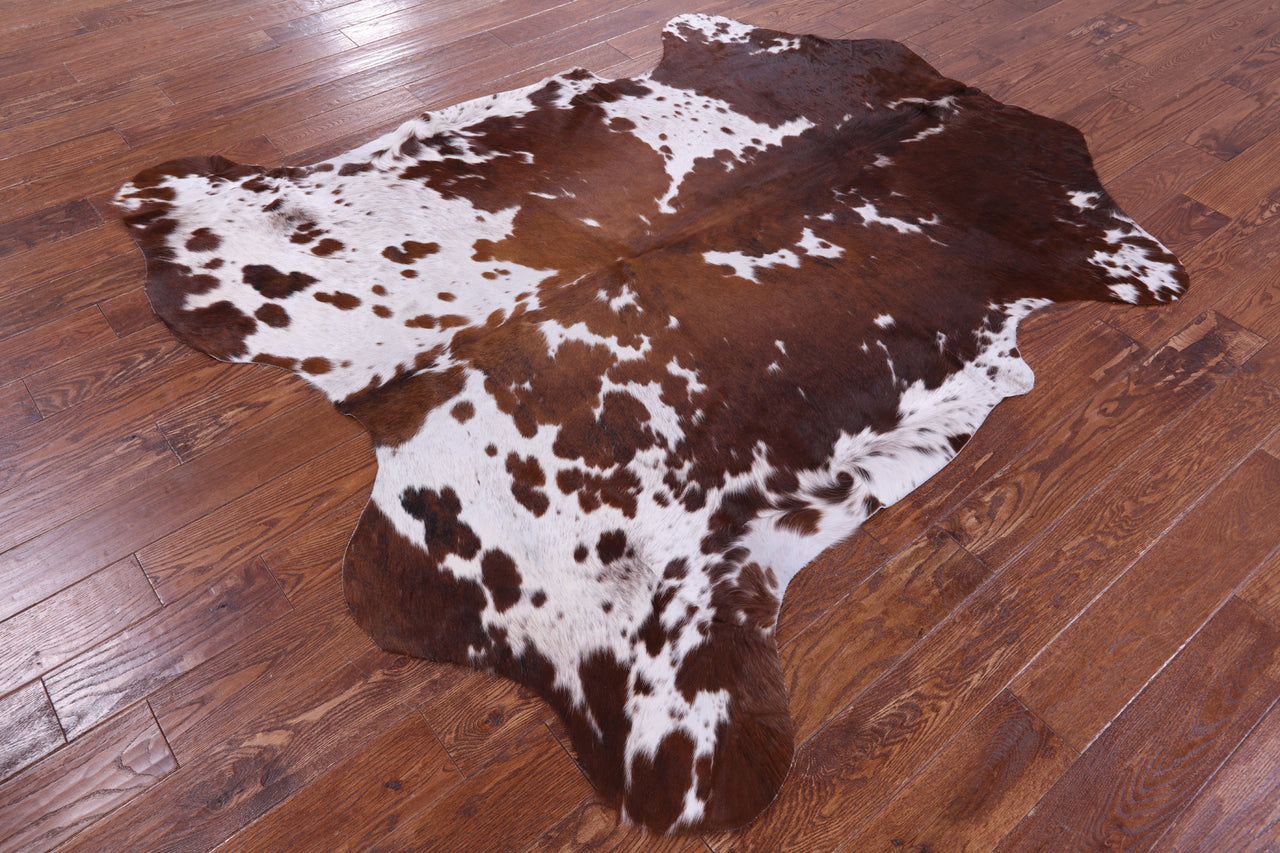 Salt & Pepper Natural Brown Cowhide Rug - X-Large 7'0"H x 6'6"W