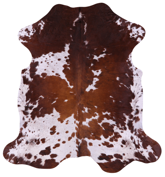 Salt & Pepper Natural Brown Cowhide Rug - X-Large 7'0"H x 6'6"W