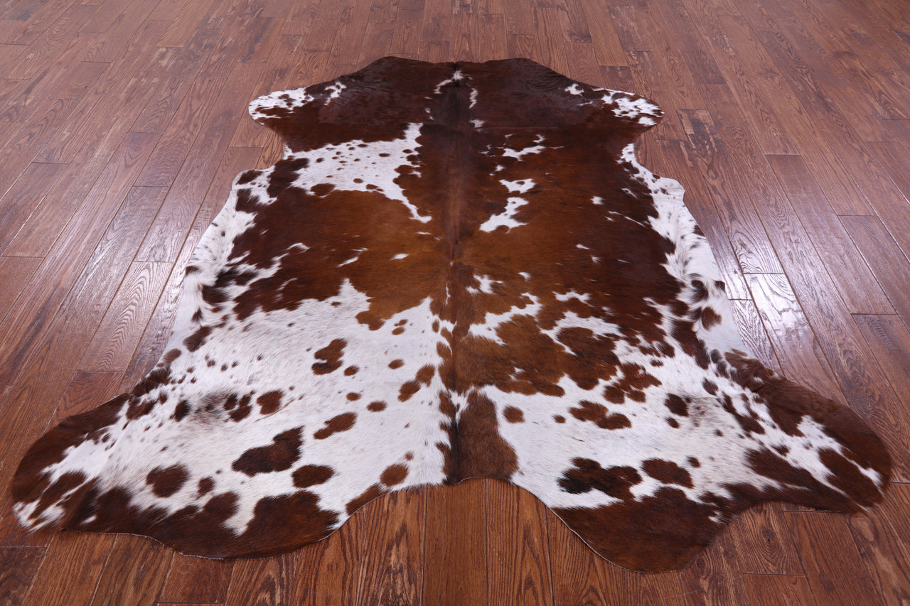 Salt & Pepper Natural Brown Cowhide Rug - X-Large 7'0"H x 6'6"W