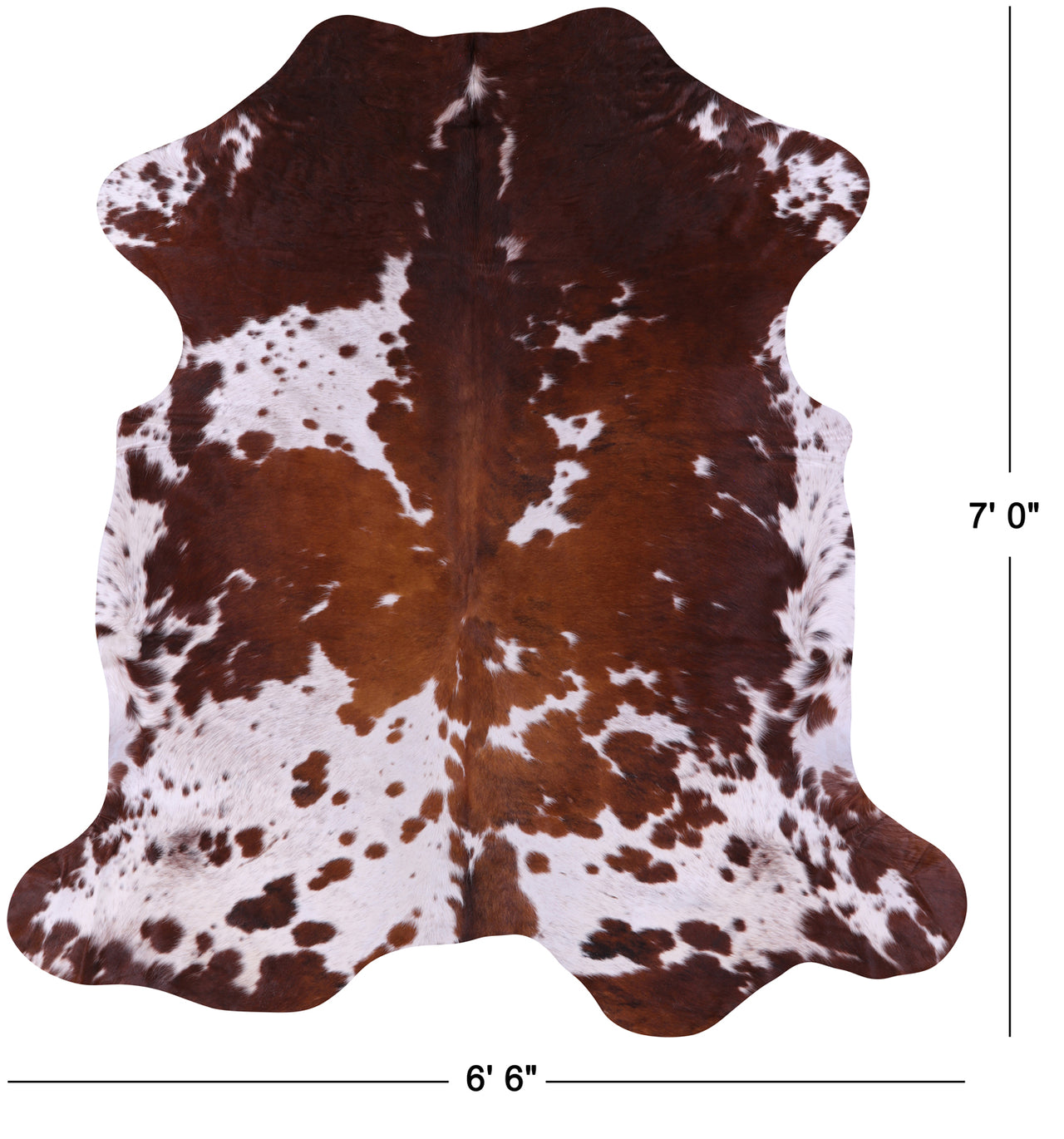 Salt & Pepper Natural Brown Cowhide Rug - X-Large 7'0"H x 6'6"W