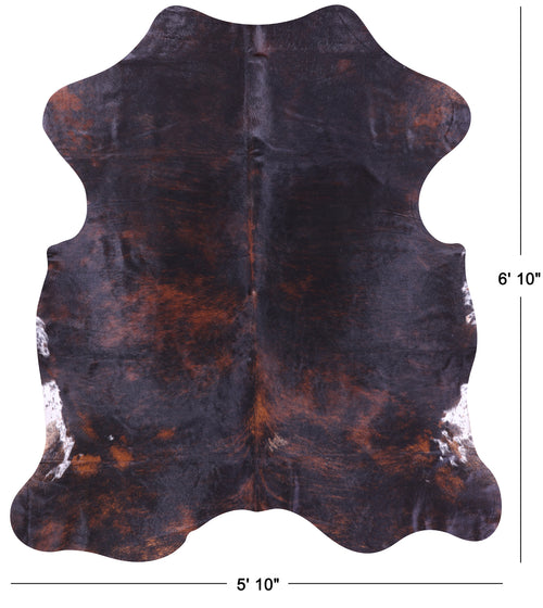Dark Brown Natural Cowhide Rug - Large 6'10