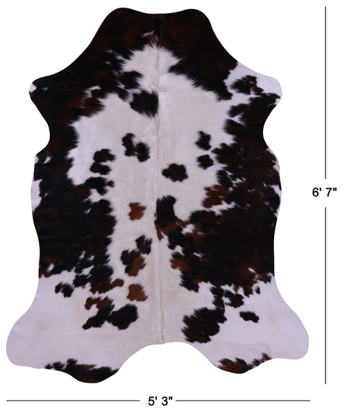 Tricolor Natural Cowhide Rug - Large 6'7