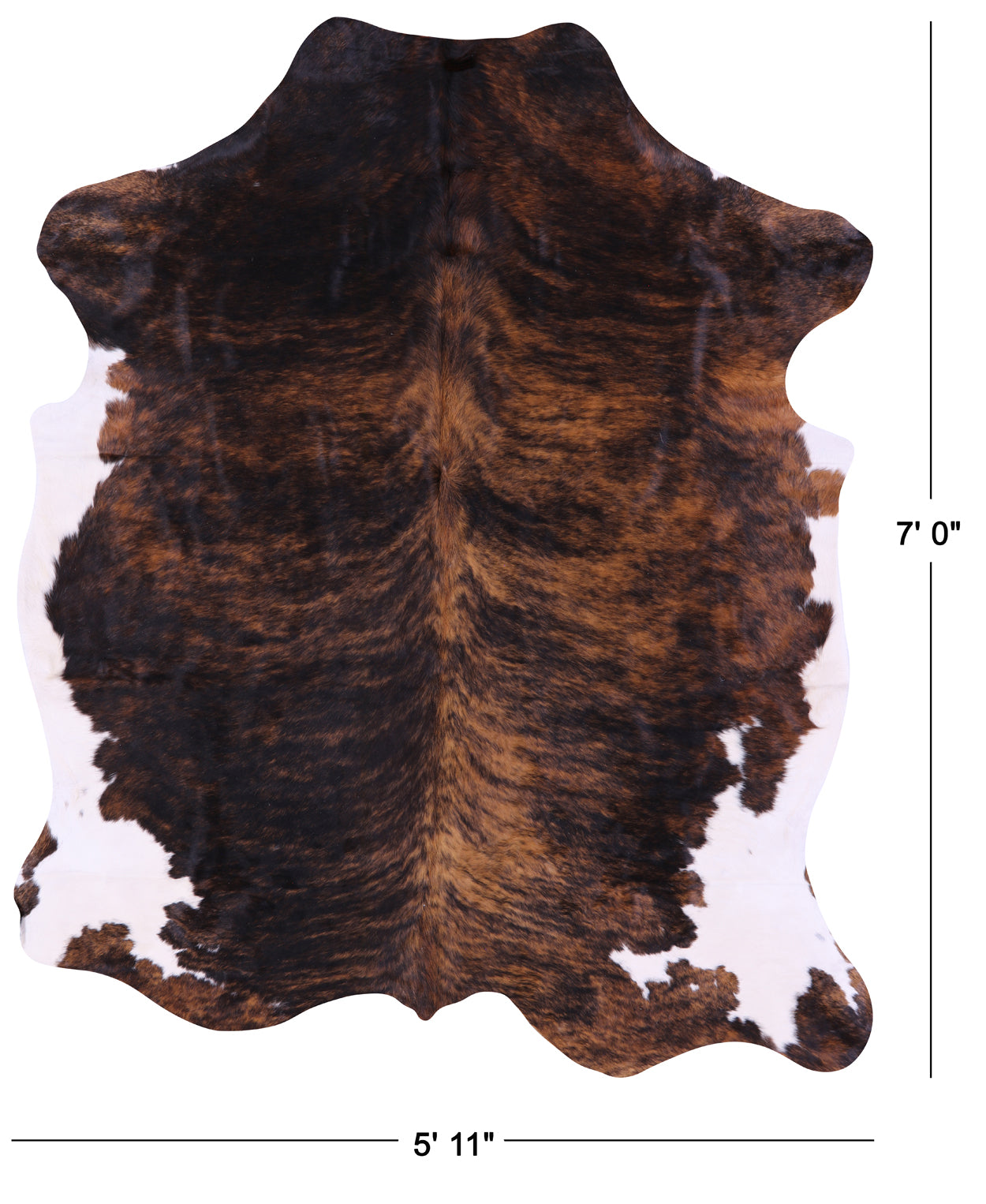 Brindle Natural Cowhide Rug - XLarge 7'0"H x 5'11"W