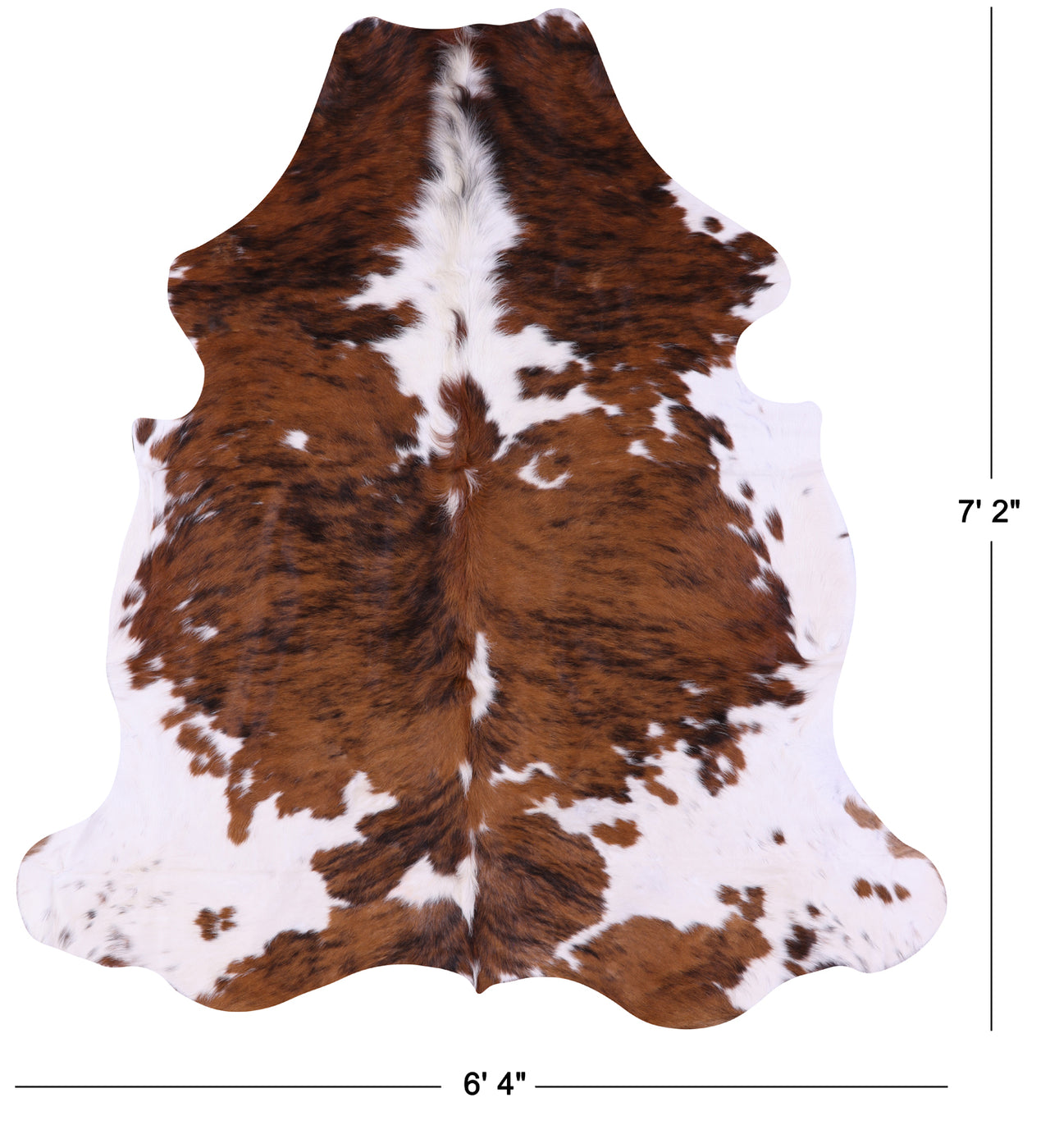 Brown & White Brindle Natural Cowhide Rug - XLarge 7'2"H x 6'4"W