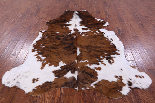 Brown & White Brindle Natural Cowhide Rug - X-Large 7'2