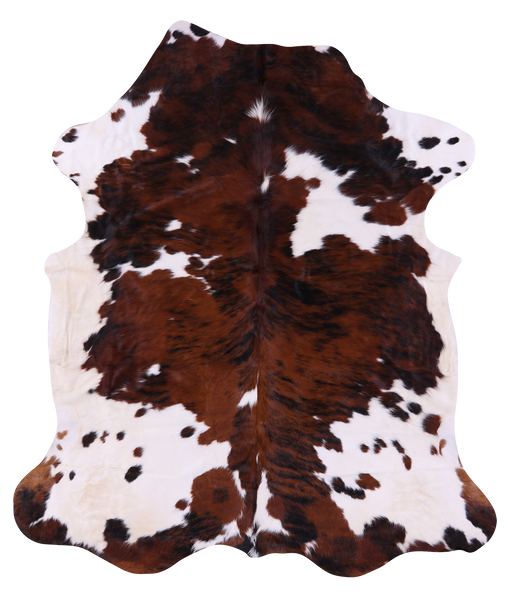 Brown & White Natural Cowhide Rug - XX-Large 8'2"H x 6'11"W