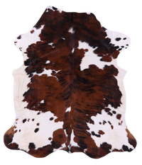 Thumbnail for Brown & White Natural Cowhide Rug - XX-Large 8'2