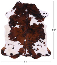 Thumbnail for Brown & White Natural Cowhide Rug - XX-Large 8'2