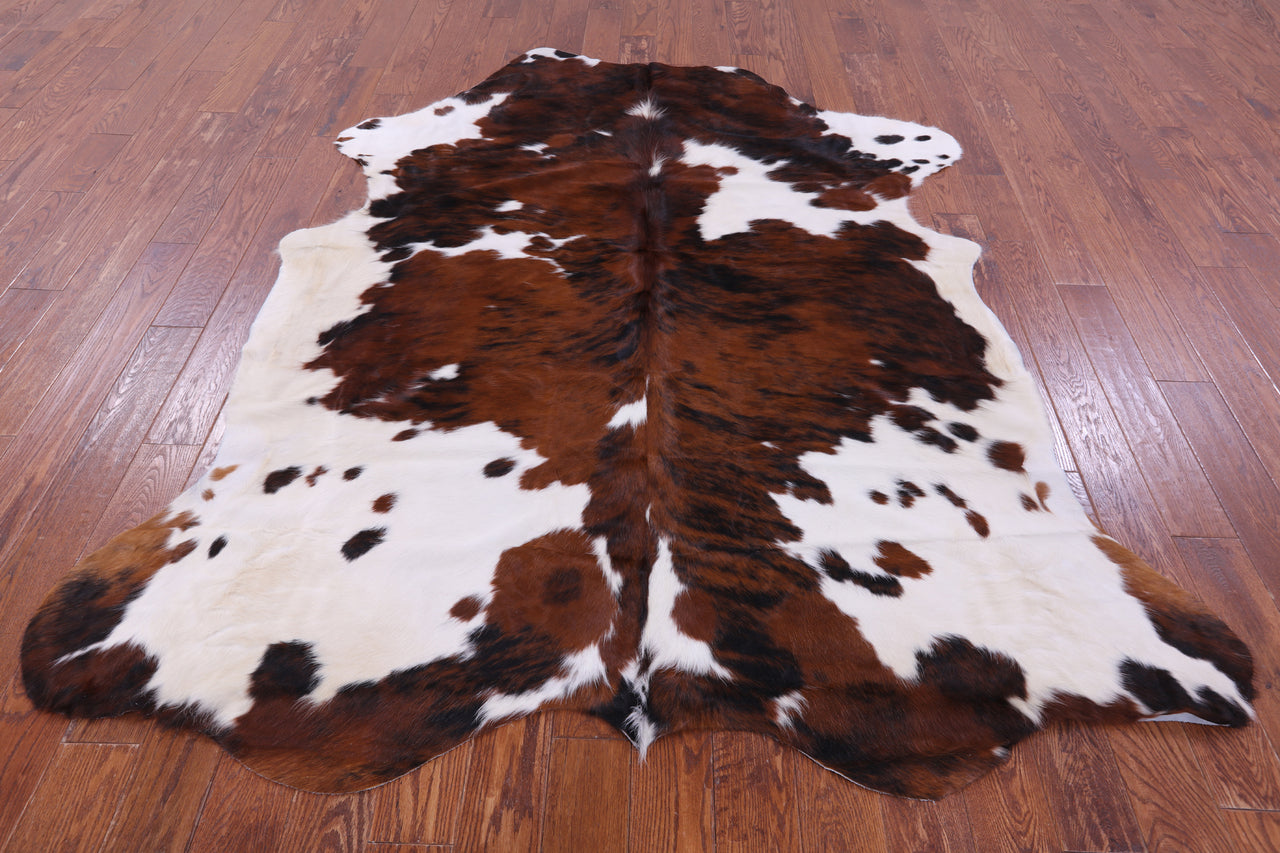 Brown & White Natural Cowhide Rug - XX-Large 8'2"H x 6'11"W