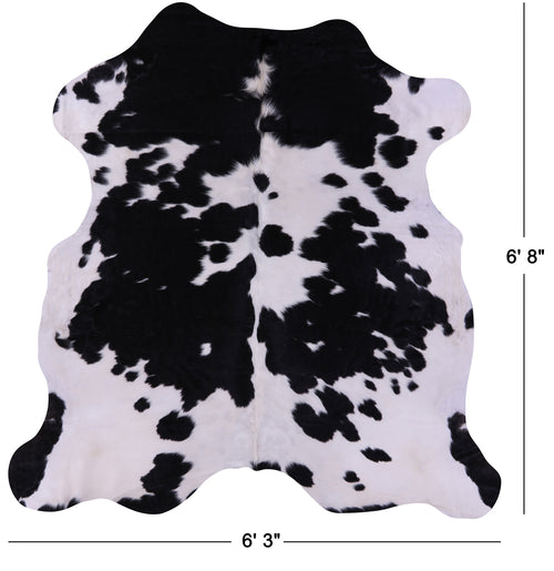 Black & White Natural Cowhide Rug - Large 6'8