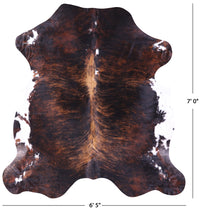 Thumbnail for Dark Brindle Natural Cowhide Rug - X-Large 7'0