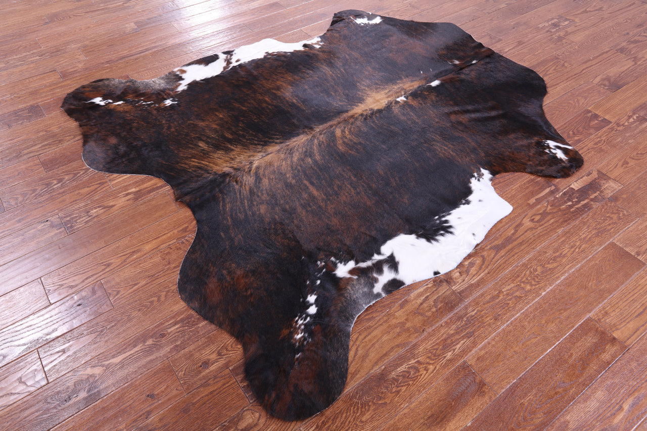 Dark Brindle Natural Cowhide Rug - X-Large 7'0"H x 6'5"W