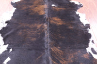 Thumbnail for Dark Brindle Natural Cowhide Rug - Large 6'10