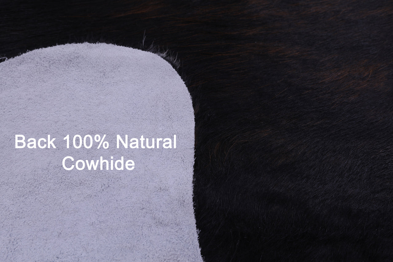 Dark Brindle Natural Cowhide Rug - Large 6'10"H x 5'11"W