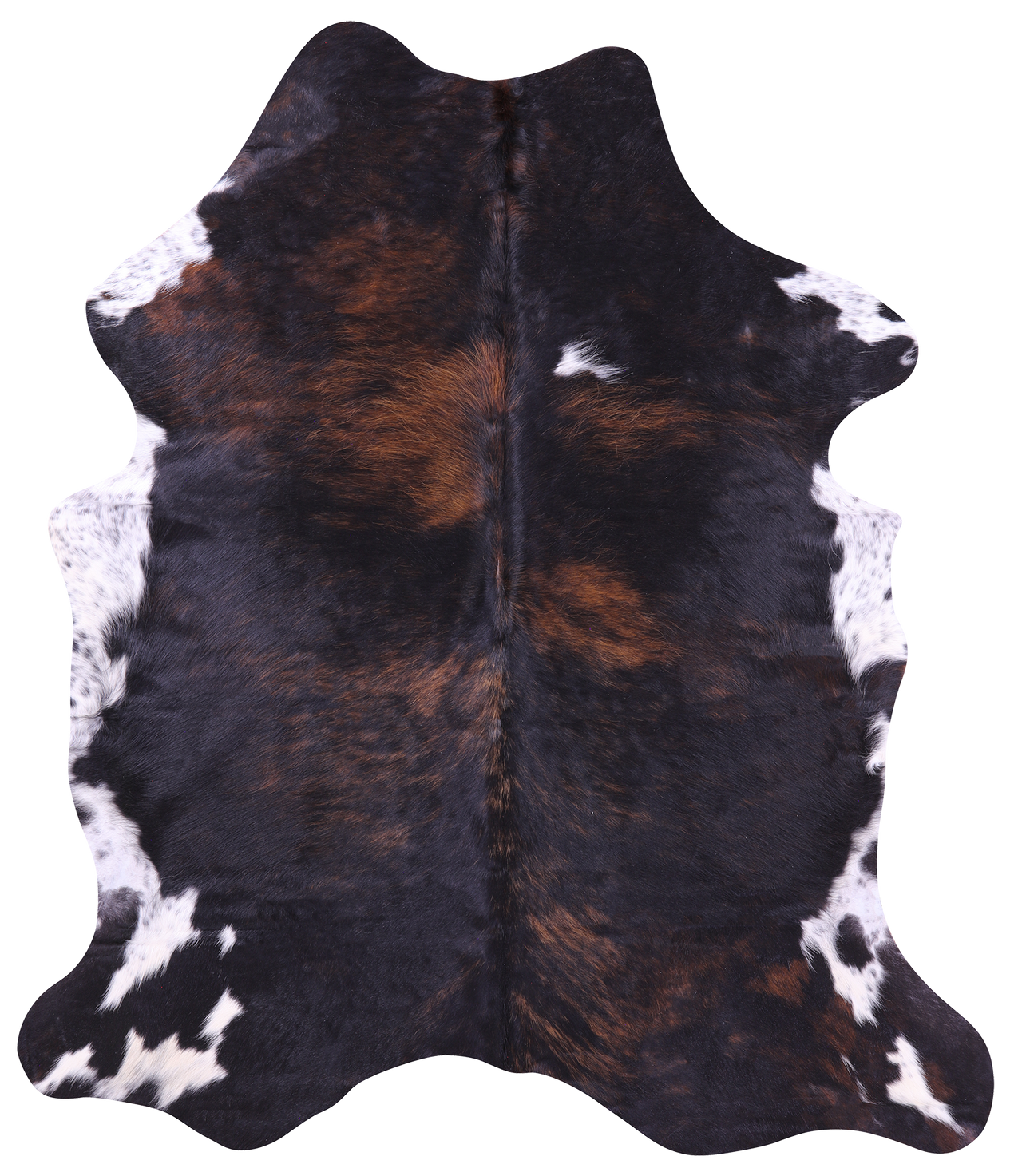 Dark Brindle Natural Cowhide Rug - Large 6'10"H x 5'11"W