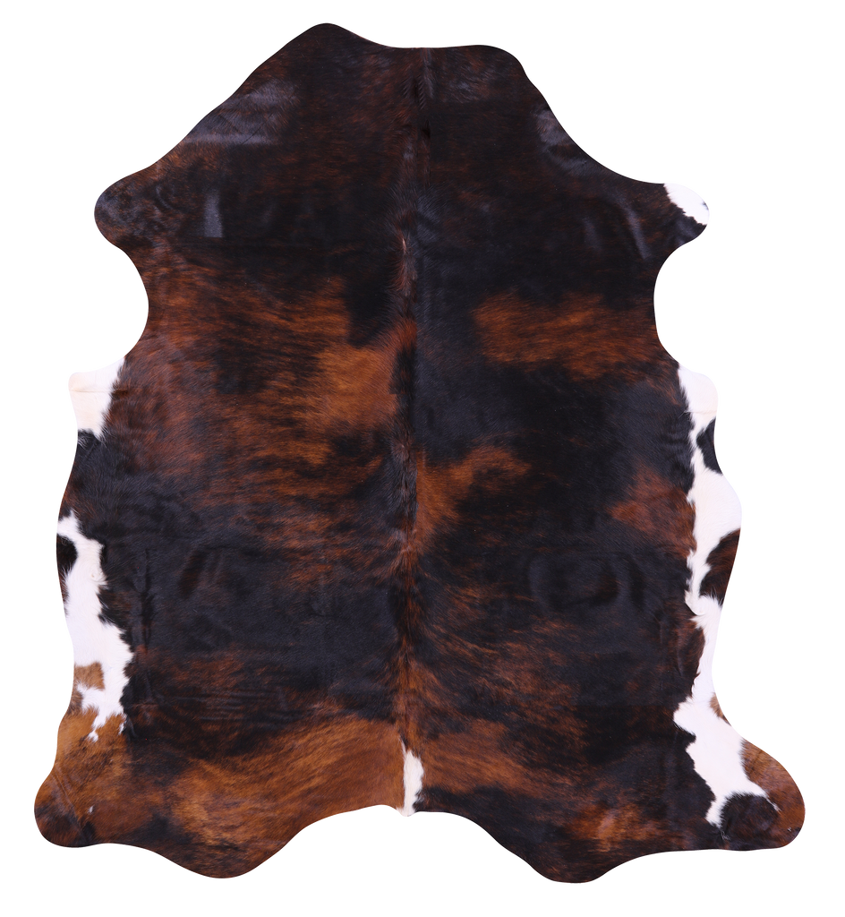 Dark Brindle Natural Cowhide Rug - X-Large 7' 2"H x 6' 6"W