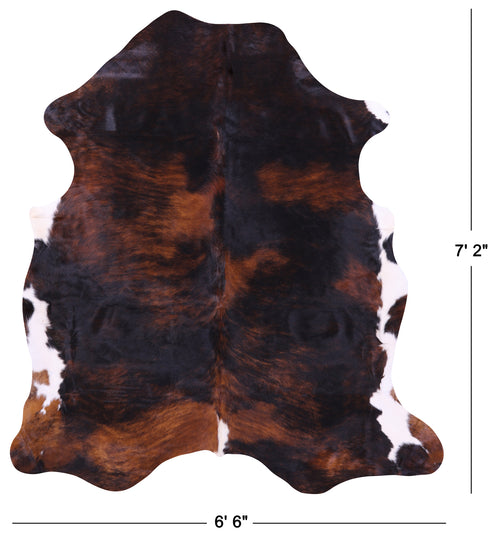 Dark Brindle Natural Cowhide Rug - X-Large 7' 2