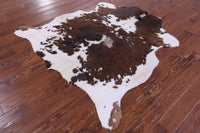 Thumbnail for Brown & White Natural Cowhide Rug - Medium 5'9