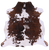 Brown & White Natural Cowhide Rug - Medium 5'9"H x 6'0"W