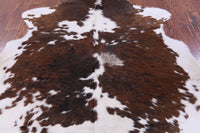 Thumbnail for Brown & White Natural Cowhide Rug - Medium 5'9
