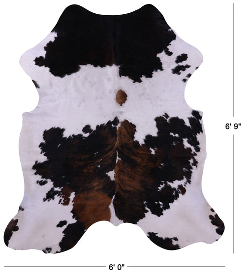 Tricolor Natural Cowhide Rug - Large 6'9