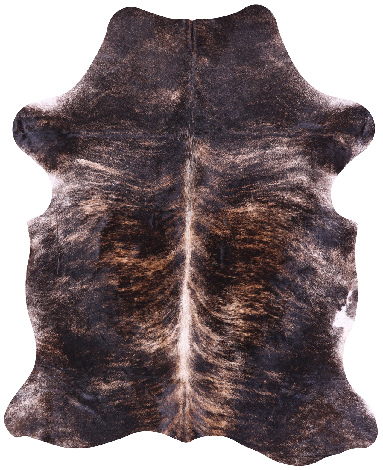 Dark Brindle Natural Cowhide Rug - X-Large 7'0"H x 5'9"W