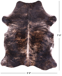 Thumbnail for Dark Brindle Natural Cowhide Rug - X-Large 7'0
