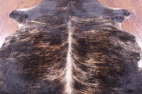 Thumbnail for Dark Brindle Natural Cowhide Rug - X-Large 7'0