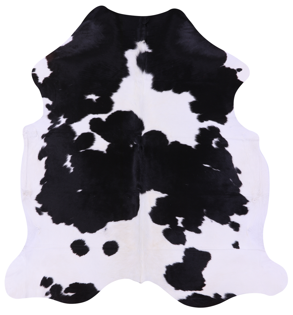 Black & White Natural Cowhide Rug - X-Large 7'0"H x 6'7"W
