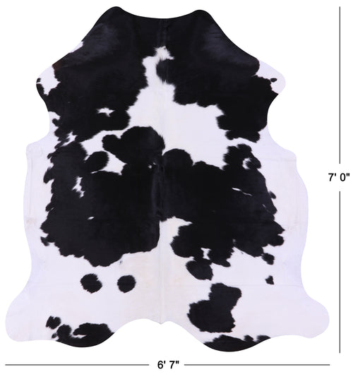 Black & White Natural Cowhide Rug - X-Large 7'0