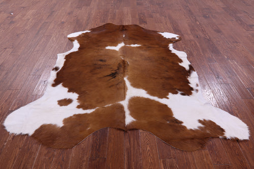 Brown & White Natural Cowhide Rug - X-Large 7'0