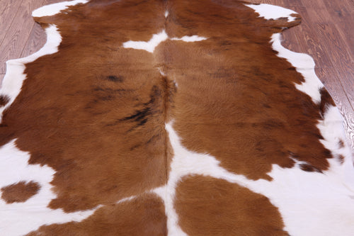 Brown & White Natural Cowhide Rug - X-Large 7'0