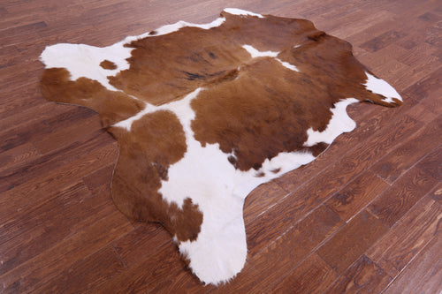Brown & White Natural Cowhide Rug - X-Large 7'0