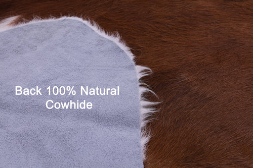 Brown & White Natural Cowhide Rug - X-Large 7'0