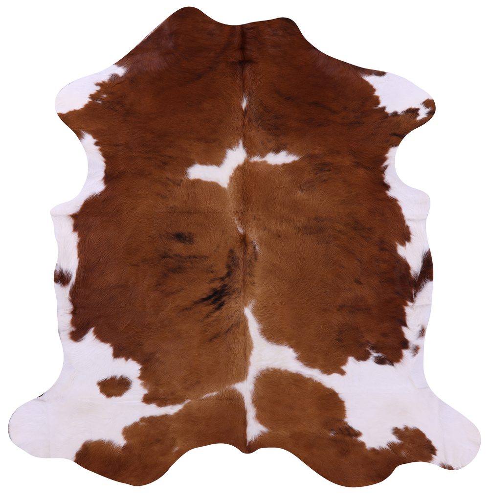 Brown & White Natural Cowhide Rug - X-Large 7'0"H x 6'8"W
