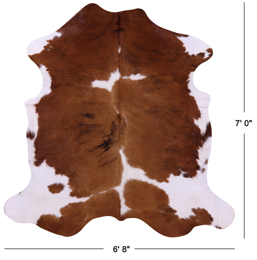 Brown & White Natural Cowhide Rug - X-Large 7'0