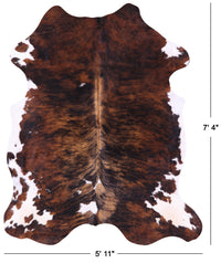Thumbnail for Brindle Natural Cowhide Rug - X-Large 7'4