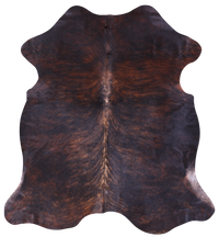 Thumbnail for Dark Brindle Natural Cowhide Rug - Medium 6'2