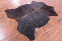 Thumbnail for Dark Brindle Natural Cowhide Rug - Medium 6'2
