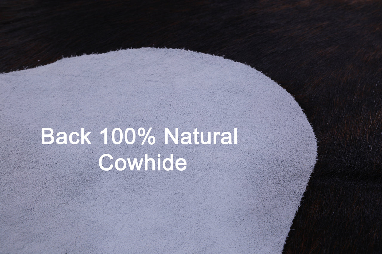 Dark Brindle Natural Cowhide Rug - Medium 6'2"H x 5'8"W
