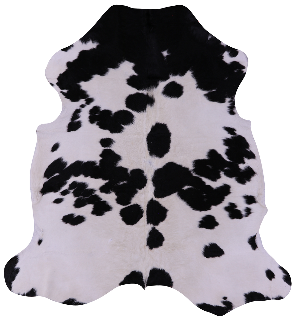 Black & White Natural Cowhide Rug - Large 6'6"H x 6'0"W