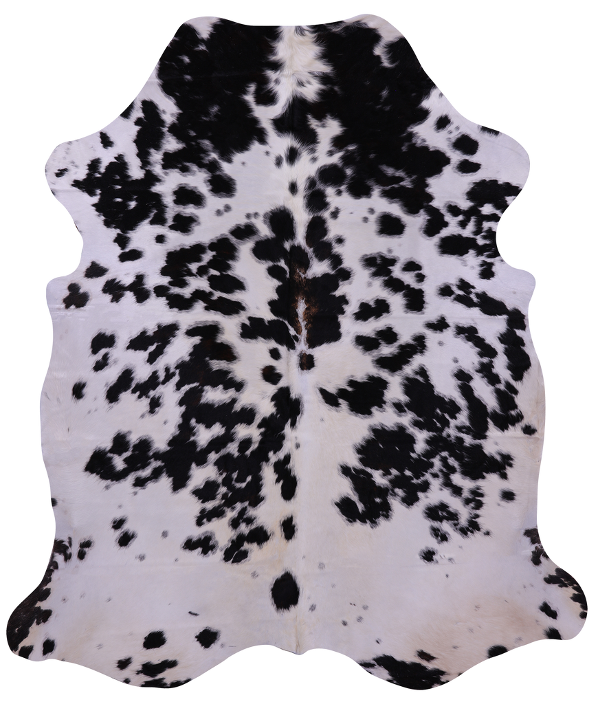 Black Salt & Pepper Natural Cowhide Rug - X-Large 7'0"H x 6'0"W