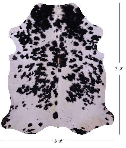 Black Salt & Pepper Natural Cowhide Rug - X-Large 7'0