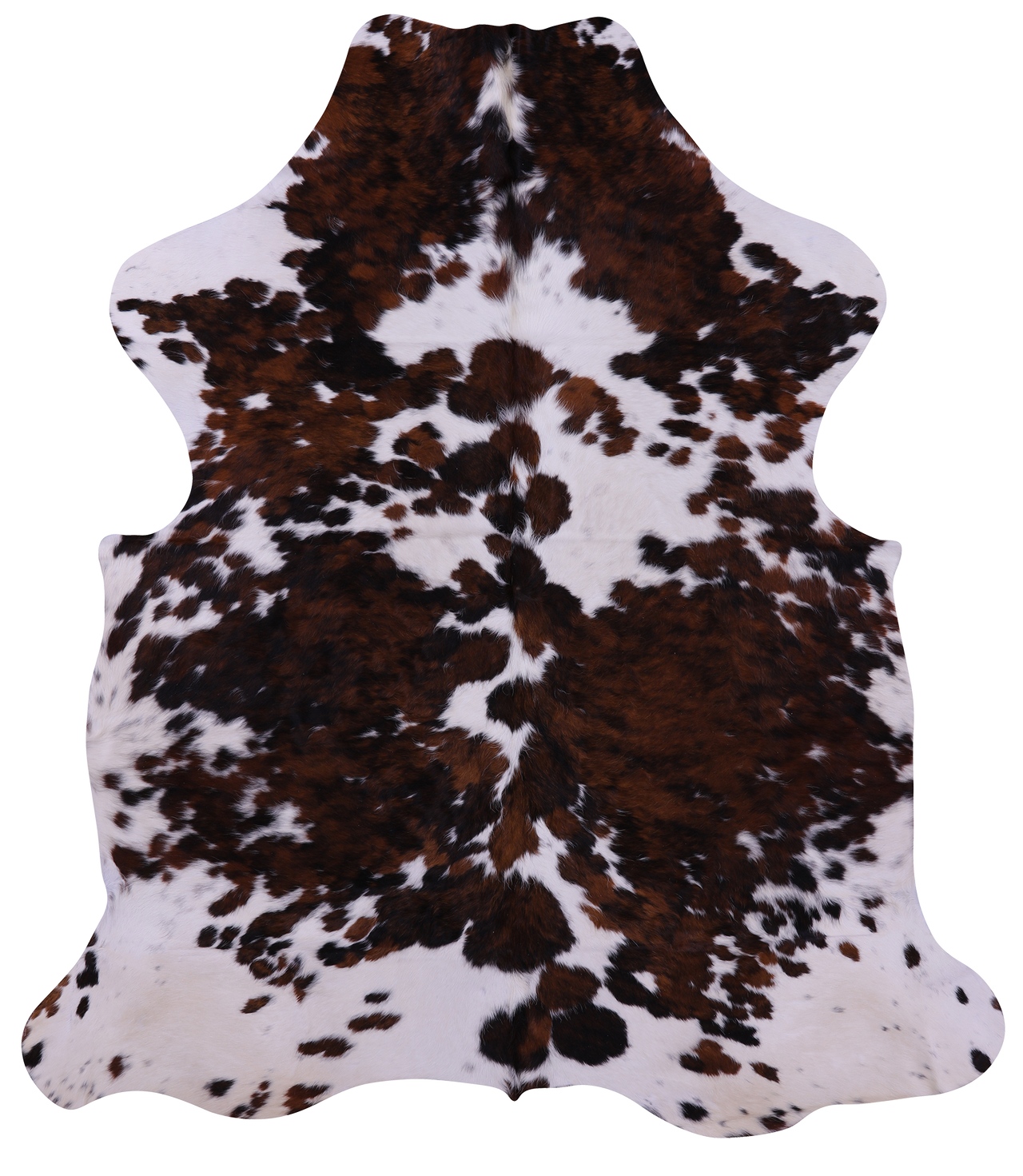 Tricolor Natural Cowhide Rug - XLarge 7'0"H x 6'3"W