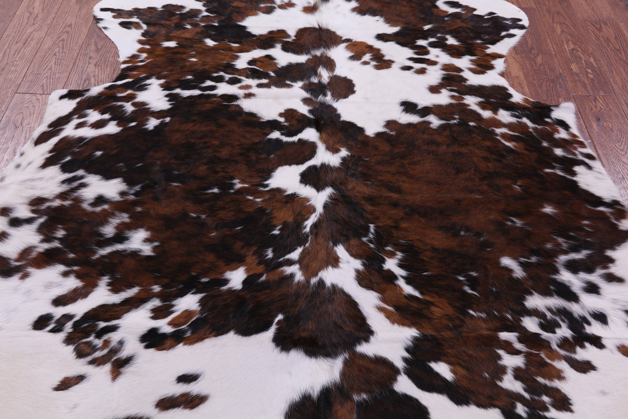 Tricolor Natural Cowhide Rug - XLarge 7'0"H x 6'3"W