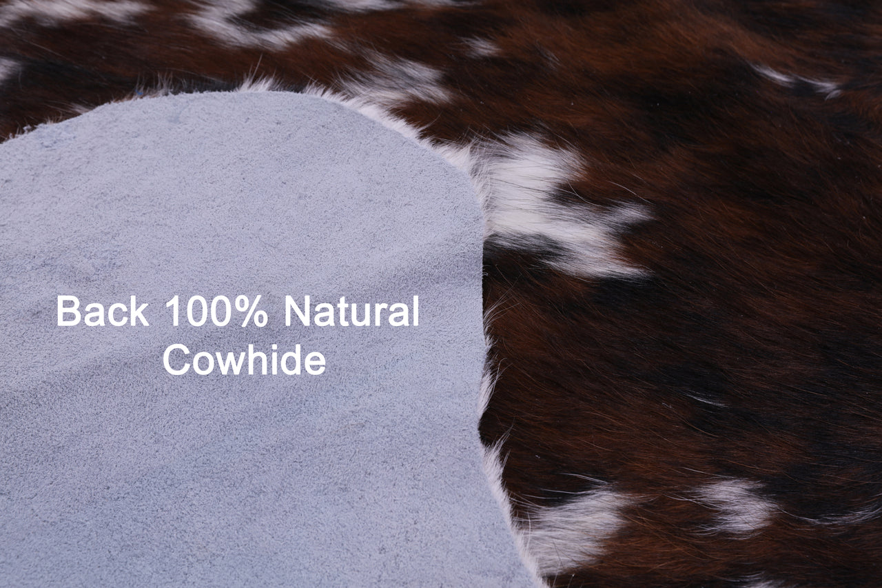 Tricolor Natural Cowhide Rug - XLarge 7'0"H x 6'3"W