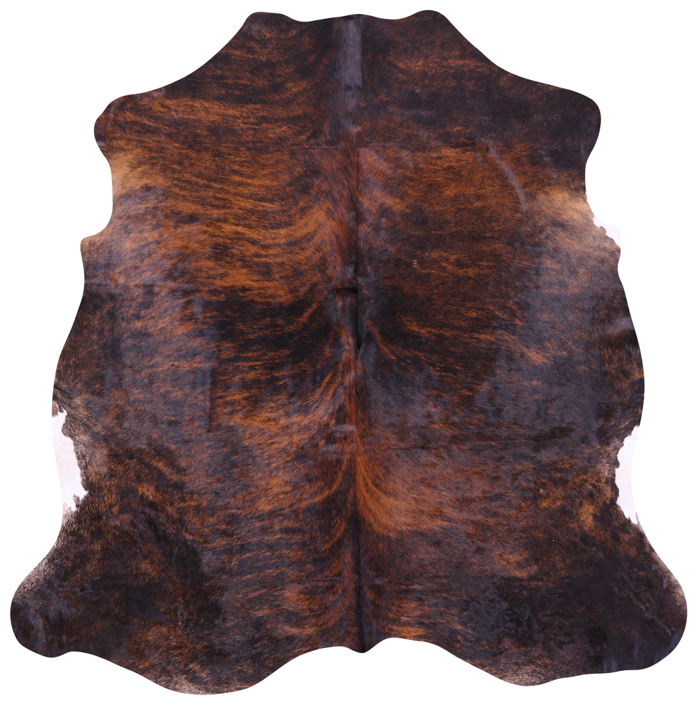 Dark Brindle Natural Cowhide Rug - Large 6'4"H x 6'3"W