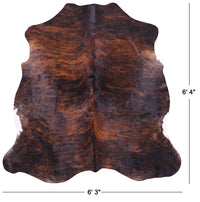 Thumbnail for Brindle Natural Cowhide Rug - Large 6'4