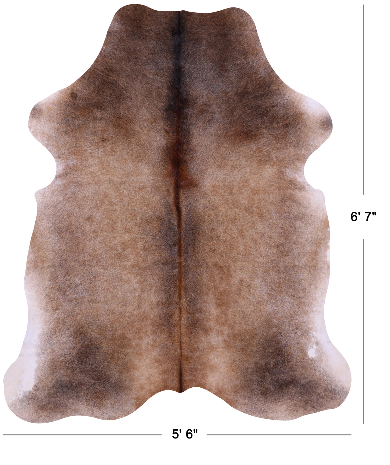 Brown Natural Cowhide Rug - Large 6'7"H x 5'6"W