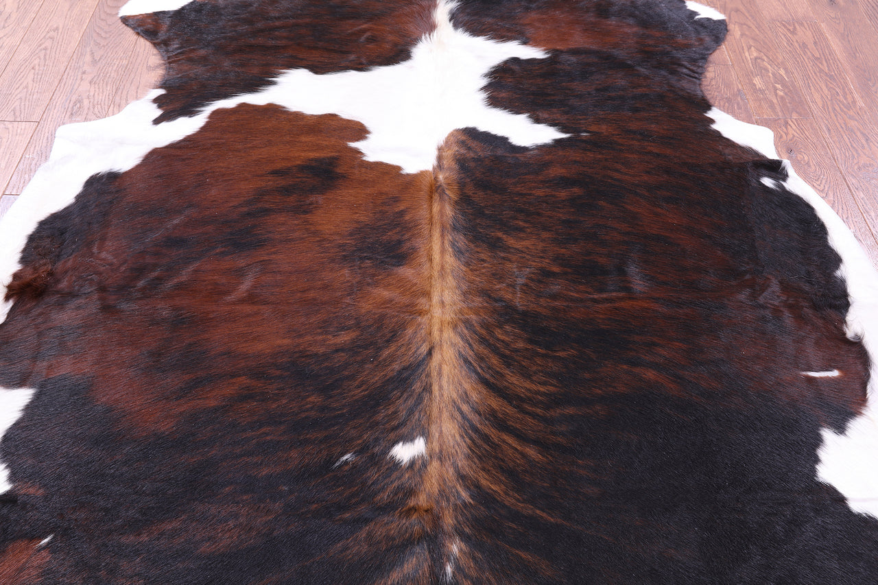 Tricolor Natural Cowhide Rug - XLarge 7'2"H x 6'5"W